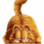 A 6-frame animated contact sheet showing a cartoon orange cat's rear view with tail movements across frames.