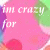 Pink background with green and purple circular shapes, white text reading 'im crazy for nathan' in various positions across the image.