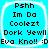 Four identical square icons with rounded corners display pixelated text on a bright cyan background, each bordered by a white outline.