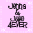 Four identical pixelated text-based icons arranged in a on a light purple background with white star and dotted line borders