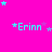 A bright pink background with cyan text *Erinn* and scattered cyan and purple stars, some stars animate to different positions across frames.