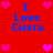 Red background with blue text "I Love Cierra" and pink heart icons arranged in a pattern