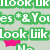 Pixelated green and white text fragments with a pink shape on a light gray background, showing partial words and symbols.