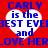 Red background with four white heart shapes containing blue text reading "CARLY is the BEST EVEBEST EVE and LOVE HER" in pixelated font.