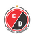 Pixelated circular icon with red and black halves, white border, and star-shaped top; red half contains white 'C', black half contains white 'D' with a small white square outline.