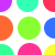 colorful circular shapes in various solid and segmented patterns on a white background