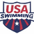 USA Swimming logo icon with red, white, and blue colors featuring shield shape and star design.