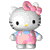 A 6-frame contact sheet of a Hello Kitty character in pink overalls with blue sleeves, shown from multiple angles including front, side, and back views against a gray background.