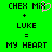 Green background displays pixelated text and symbols with a pink heart replacing the 'O' in 'MIX' on the left side.