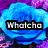 six pixelated images with text overlays on floral and abstract backgrounds, each displaying variations of the phrases "Whatcha," "Think," and "About."