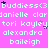 Pixelated text repeats across a bright pink background with scattered purple stars, showing names like 'buddiess<3', 'danielle clar', and others in light blue.