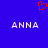 Blue background with red pixelated heart symbol above two white pixelated 'ANNA' text blocks.
