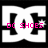 A black-and-white DC Shoes logo with pink text overlays in three , showing sequential animation changes