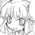 Pixelated grayscale static icon of a stylized character with long hair and an open mouth, rendered in low-resolution 2D animation style.
