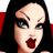 A pixelated cartoon-style image of a woman with dark hair and red lips on the left, next to green text reading "Original Icons .com" on a dark green background.