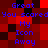 Blue pixelated text on a red and black checkered background repeats 'Great You scared My Icon Away' in two vertical