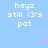 Light blue background with white pixelated text reading 'hoyz still <3's pot' in two identical vertical , each accompanied by a small pink heart icon below