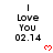 identical pixelated text icons displaying 'I Love You 02.14' with red heart symbols, partially cropped on the right and bottom edges
