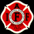 A static contact sheet showing two frames of an animated icon: a red Maltese cross fire department symbol on the left and green text reading "Original Icons .com" on the right against dark backgrounds.