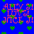 Blue background with red text reading 'ALLY LOVE JACK !!' and scattered green heart shapes, some overlapping the text.