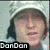 A static image of a person wearing a light-colored cap and shirt with text overlays reading "DanDan" and "I LOVE Dan Dan."
