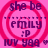 A pink background with four identical circular icons arranged in a , each containing text and symbols