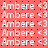 Static image of repeated text 'Ambere <3' in white pixelated font on solid coral background with black dot pattern