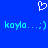 Blue background with white pixelated heart above two cyan pixelated text phrases reading 'koylo...:)'