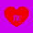 Four red heart shapes on a purple background, each containing faint text.