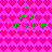 Pixelated pink background with repeating heart pattern, green text reading "i love CASSIDY!!" in two mirrored sections.