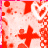 Animated icon with red cross and white heart patterns on a pink background, displaying partial text 'my b' through 'my boo' across frames.