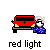 Animated sequence of a red car with yellow accents and two figures interacting, one in blue patterned clothing holding a white object near the vehicle.