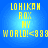 Yellow pixelated text on blue gradient background with four identical showing 'LOHIKAN ROX MY WORLD!<888' in a