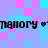 Pixelated text 'nallory' with heart symbols on a of pastel blue and pink squares