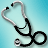 Pixelated stethoscope icon with silver and black tubing against a light blue gradient background.