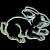 Pixelated silver and yellow bunny icon on black background with green text reading Original Icons .com on right side.