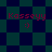 Pixelated buddy icon displays 'Kassey' text with smiley face on shifting green-blue checkered background.