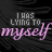 repeated text-based images with 'I HAS LYING TO myself' in yellow and purple lettering over a dark textured background