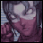 Pixelated character with dark hair and red clothing, showing sequential text changes from 'P' to 'PS' to 'PSO' to 'PSOW' across frames.