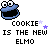 A contact sheet of 11 animated frames showing a pixelated Cookie Monster character with changing star positions and text below each frame.