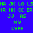 Green pixelated text on blue background with purple gradient, arranged in two identical vertical of repeated phrases