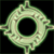 Animated sequence of circular green and brown icons with varying sizes, shapes, and internal details against a black background.