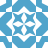 Blue and white pixelated geometric pattern with central cross and four star-like shapes, surrounded by diamond-shaped blue and white sections.