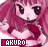 Pixelated anime-style character with pink hair and red outfit, holding a heart shape, labeled 'ZAKURO' in pixel font below.
