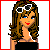 Animated contact sheet of a pixel-art woman in various poses and text frames with red grid borders on white background.