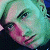 A pixelated contact sheet showing two frames of an animated icon featuring a person's face on the left and green text reading "Original Icons .com" on the right against a dark background.