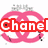 Pixelated image with pink Chanel logo, red 'Chanel' text overlay, and partial obscured text below.