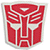 A contact sheet of two animated frames showing a red and white Transformers Autobot logo on the left and green pixelated text "Original Icons .com" on a dark green background on the right.