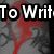 Red and gray abstract shapes with black line details on a gray background, partially obscured by white text reading "To Writ" and "er arms".