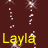 Animated contact sheet showing three frames of a buddy icon with yellow text and sparkles on dark red background.